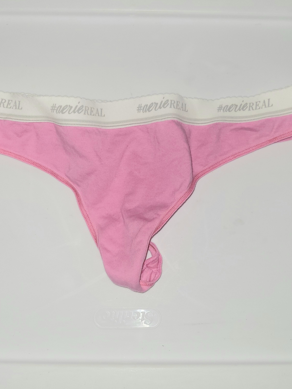 Vintage aerie Light Pink Thong with Branded White Waistband